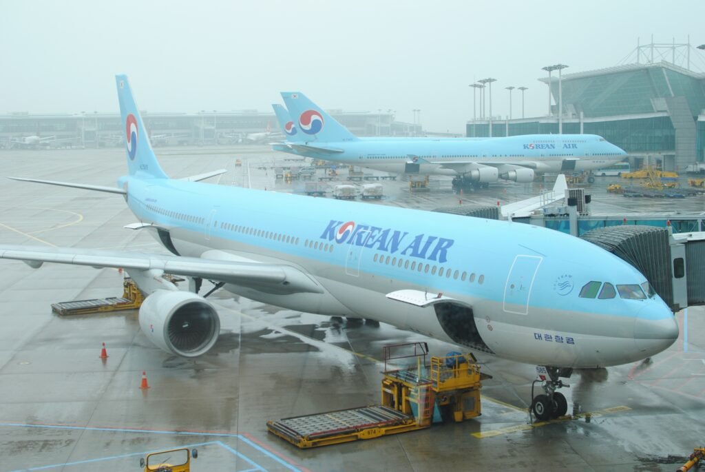 Incheon International Airport with aircraft at the terminal
