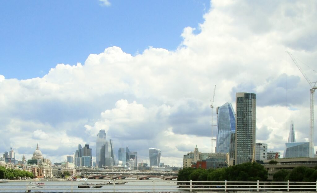 London skyline from Waterloo Bridge in 2025