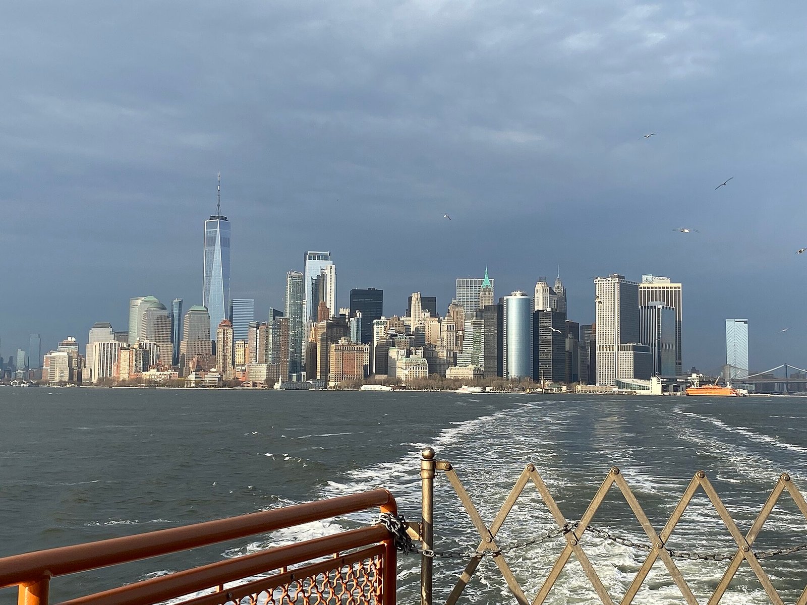 New York City skyline from a ferry