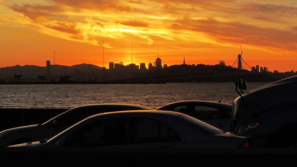 San Francisco skyline at sunset