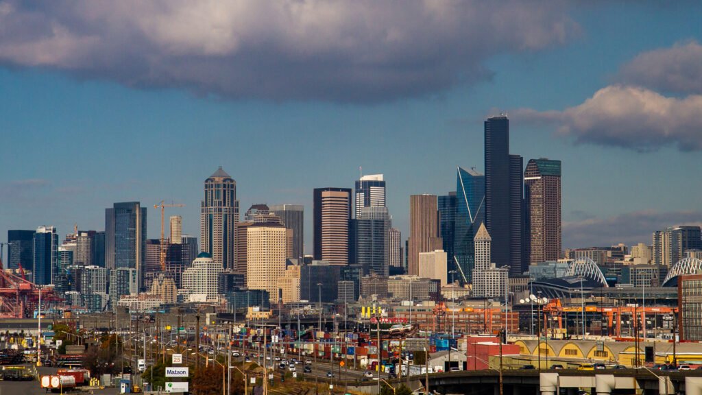 Seattle skyline from West Seattle Bridge